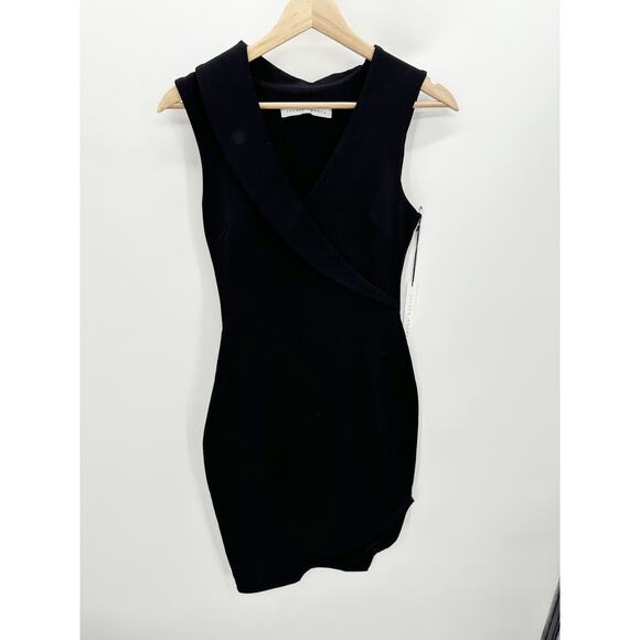 Susana Monaco Black Bodycon Sleeveless Knee Length Dress Sz 2 NWT Rayon Stretch - Picture 1 of 9